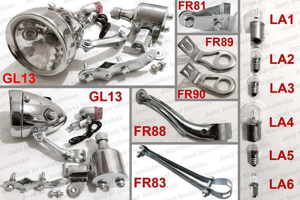 Peças e acessórios de bicicleta pasteleira (Yé-Yé, modelo sport, etc)