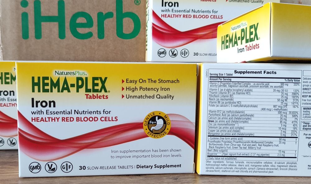 Hema-Plex залізо Iherb.Хемаплекс железо