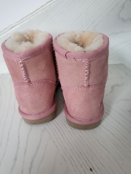 Nowe skórzane buty zimowe dziewczęce 24 wełna