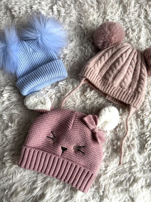Зимова шапка 0-3 міс. Ціна за всі, лот