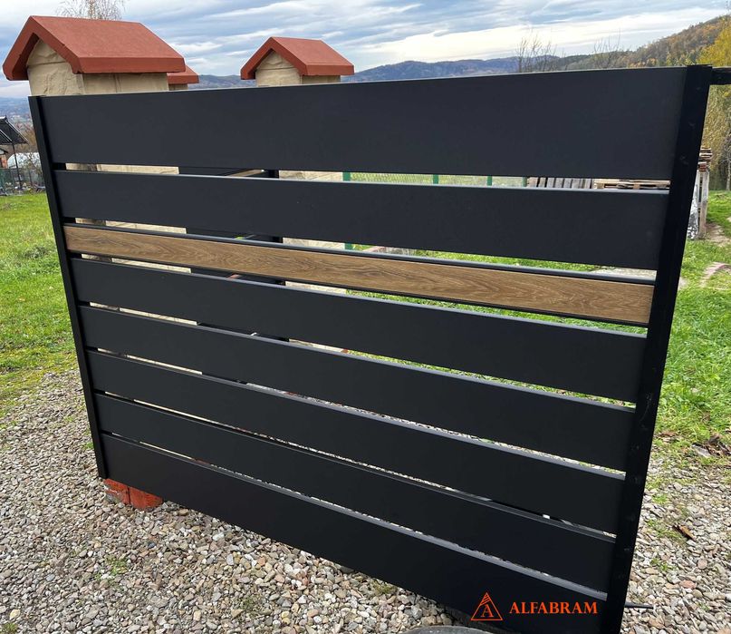 Przęsło ogrodzeniowe kompletne 2x1,2m ocynk + ral czarny, antracyt