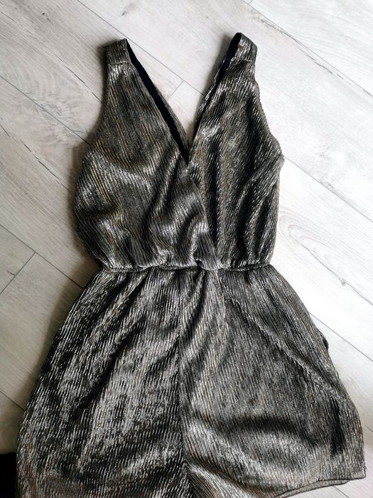 Kombinezon sylwester złoto srebrny błyszczący