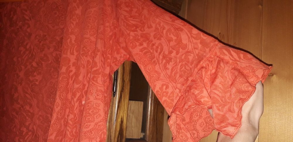 Narzutka 36 s 38 m sweter wiązany per uno pomarańczowa blezer 40 xl 16