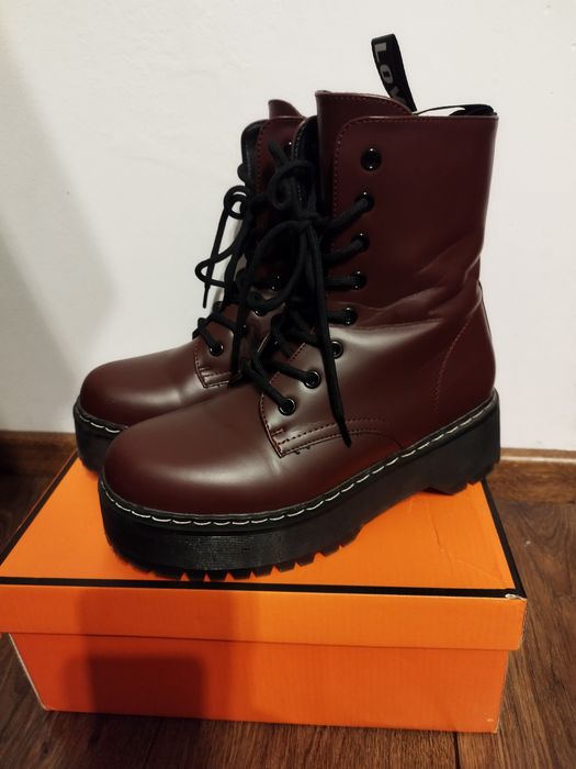 Buty Botki Workery bordowe r. 39