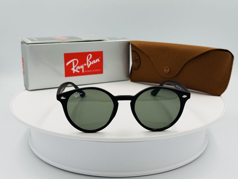 Солнцезащитные круглые очки Ray-Ban Highstreet RB 5034 Matte Black 51мм стекло