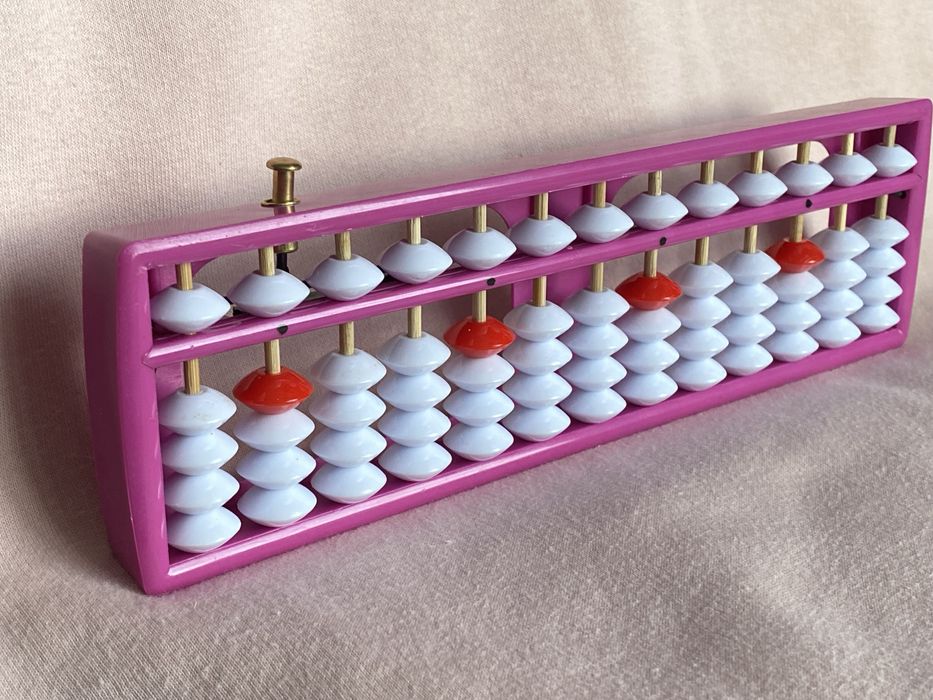 Счеты абакус рахівниця соробан рожевий на 13 рядів
