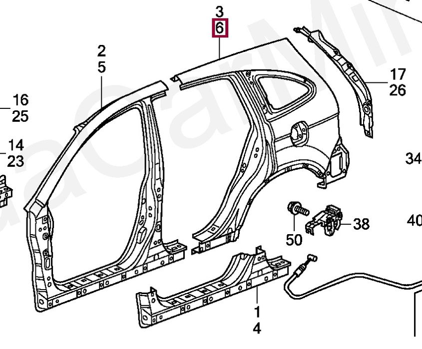 Крыло задние левое Honda CR-V  2007-2012