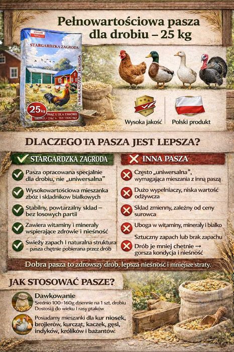 Pasza dla brojlerów od 4 tygodnia (białko 20%) 25 kg - Hurtownia Pasz Święte