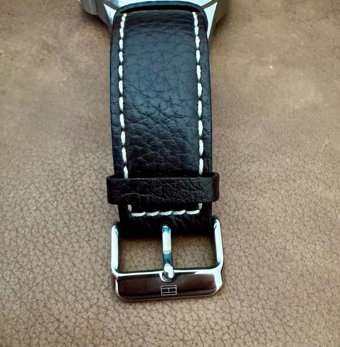 Męski zegarek Tommy Hilfiger, 42mm, brązowy skórzany pasek, nowa bateria