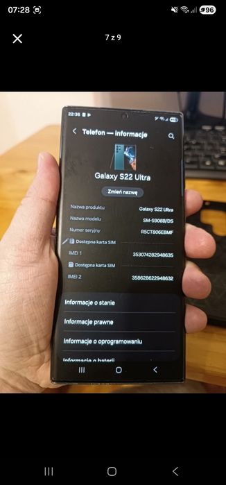 Sprzedam lub zamienię  Galaxy s22 ultra