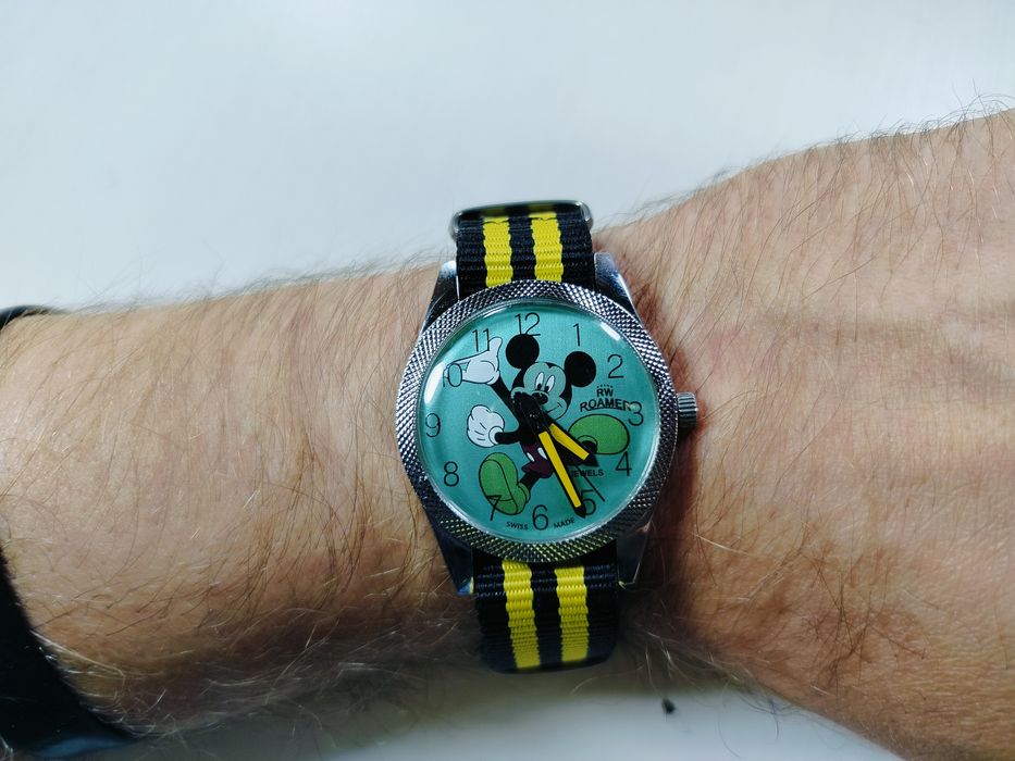 2 x zegarek Roamer Mickey Mouse Myszka Miki mechaniczny nakręcany vintage