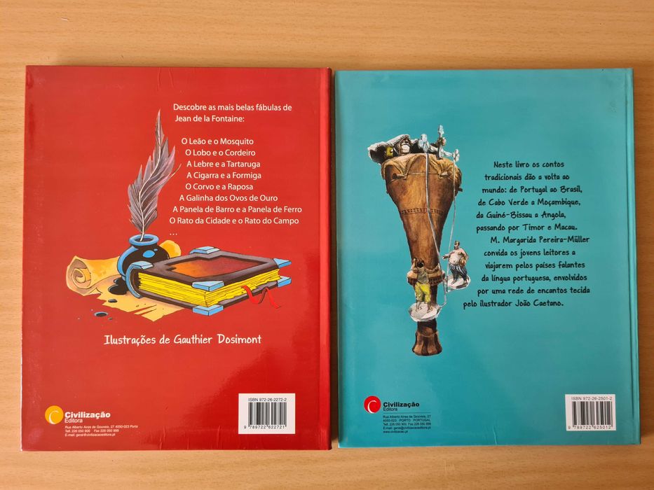 2 livros infantojuvenis de fábulas e contos da Civilização Editora