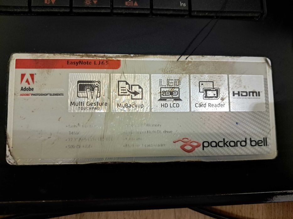Laptop Packard Bell 17" KAYF0 Easy Note LJ65 + Kabel sie Ethernet RJ45