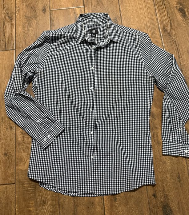 Koszula w kratę kratkę H&M slim fit r L