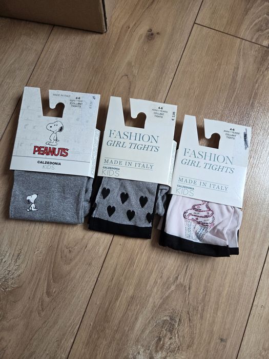 3pary rajstop calzedonia 110-116 kryjace rozowe Szare