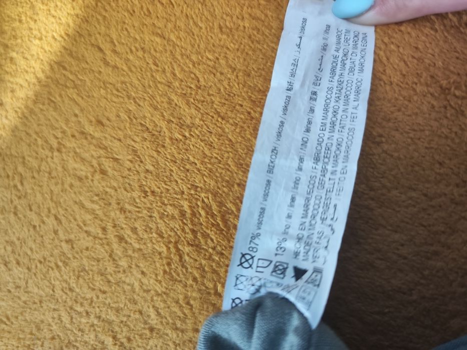 Spodnie szerokie hippie khaki wiskoza len przewiewne 40 L