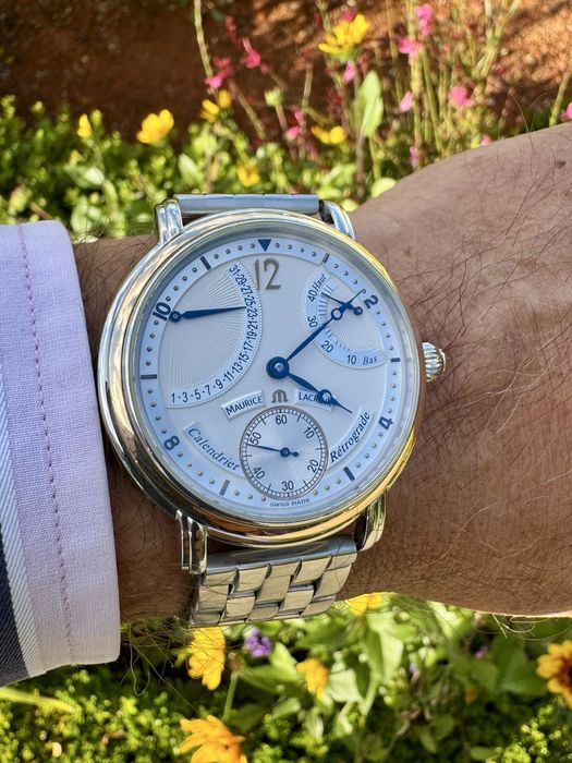 Maurice Lacroix Masterpiece Zloto i Stal Retrograde Calendrier