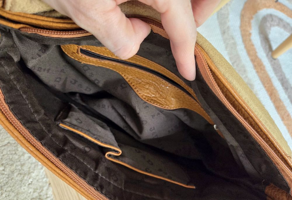 J&D Paris Torebka damska listonoszka na ramię brązowa Casual