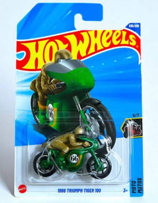 Hotweels 1966 TRIUMPH TIGER 100 treasure hunt edition verde e dourado