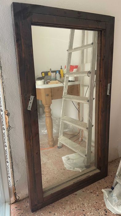 espelho de madeira maçica