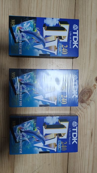 3x Nowe kasety VHS TDK (Folia)