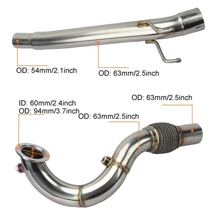 Downpipe mk7 Audi A3 Leon 5f ea211 1.4 turbo