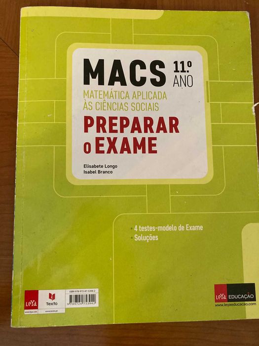 Manuais Escolares de MACS 11º Ano