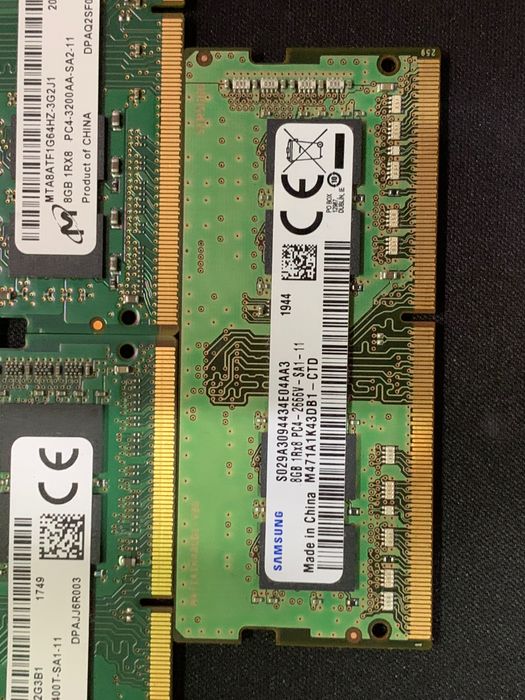 Оперативна памʼять RAM DDR4 SODIMM 8gb 16gb