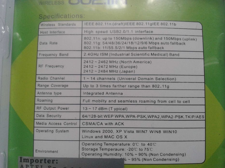 usb 2,0 wireless 802.IIN karta sieciowa adapter WIFI do laptopa