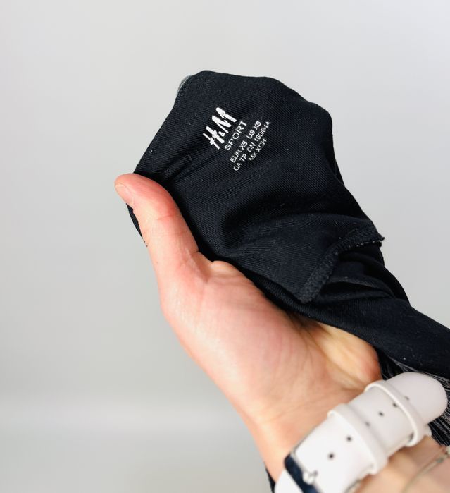 Czarne legginsy z melanżowym pasem XS 34 H&M