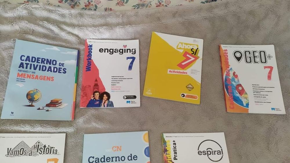 7 livros escolares do 7° ano cadernos de atividades