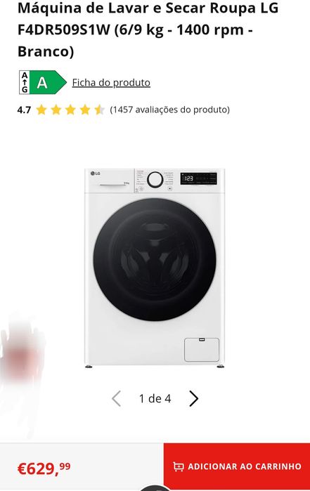 Maquina de lavar e secar LG