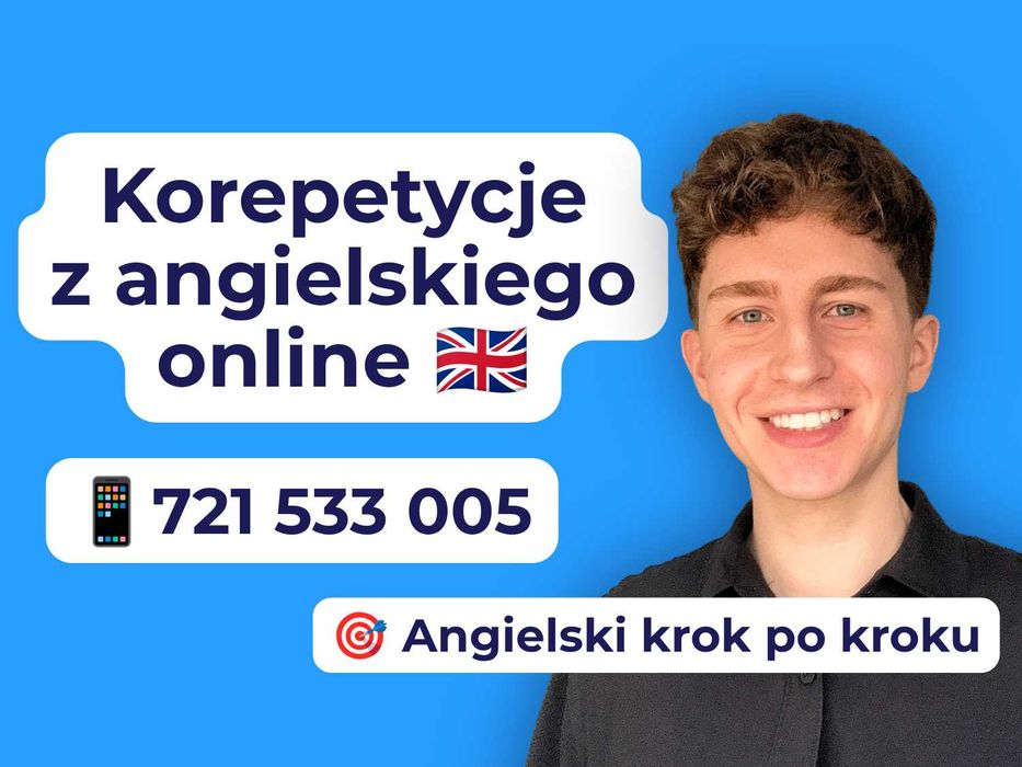 Korepetycje z angielskiego · Online · Dzieci, młodzież, dorośli · Wszystkie poziomy zaawansowania