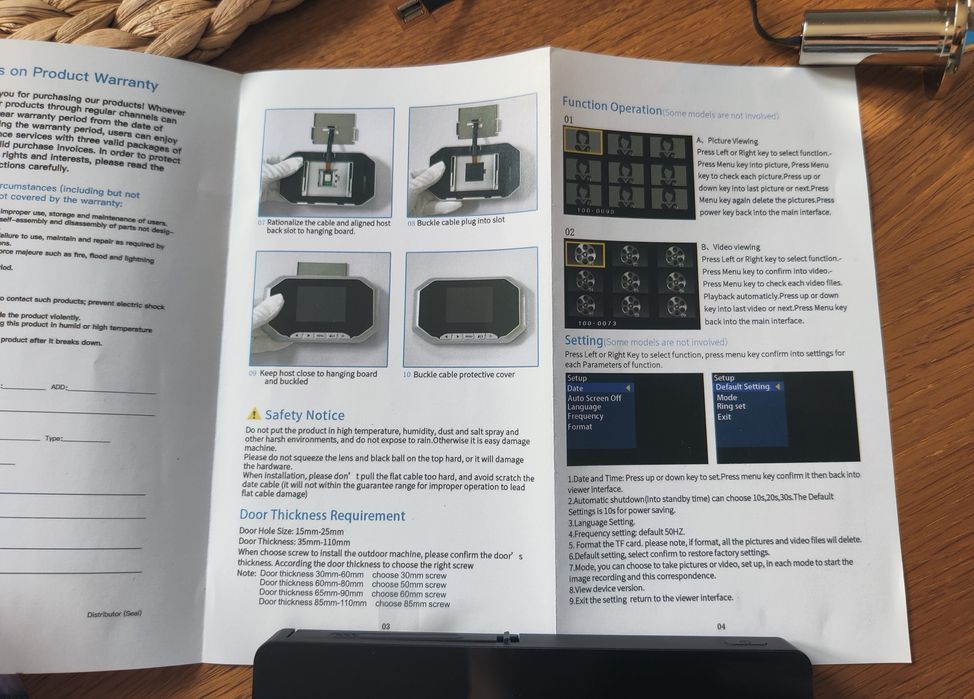 Wizjer elektroniczny LCD Smart digital door viewer