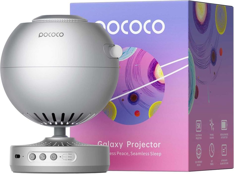 Projektor rzutnik galaktyk gwiazd 2 dyski w zestawie szary