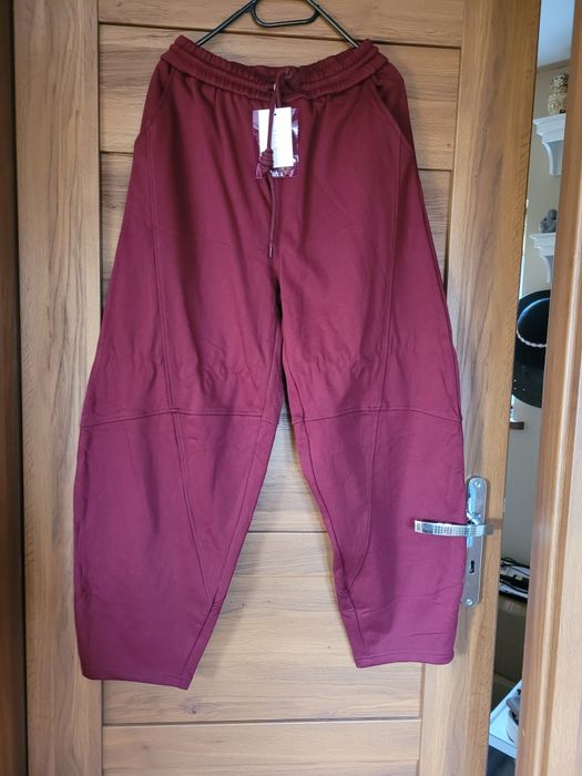Spodnie dresowe balony nowe XL bordowe