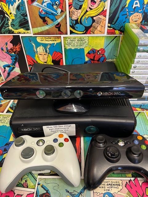 Xbox 360 Slim 250gb Kinect 13 gier Forza Horizon,NFS 2 pady Szczecin