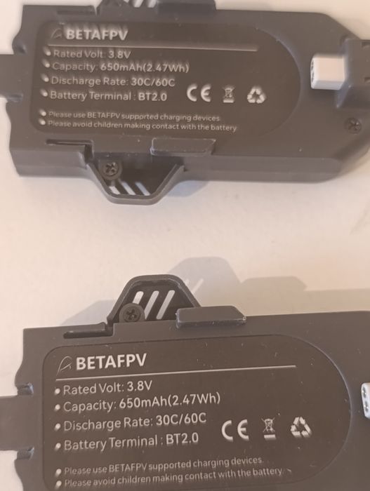 BETAFPV 2x Bateria 650mAh 3.8V 30C/60C BT2.0 - Do Drona FPV Whoop