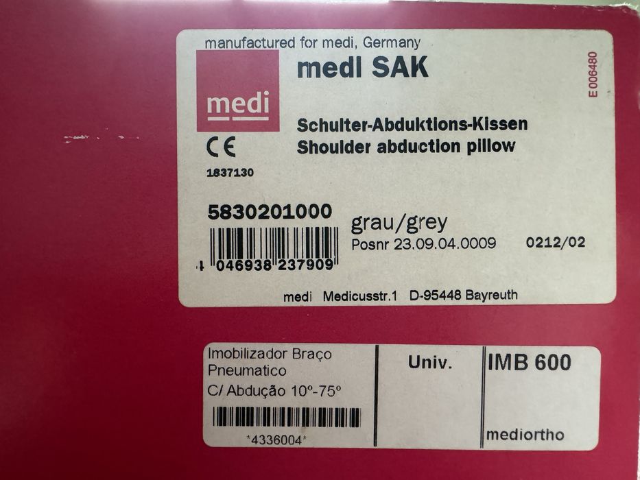 Imobilizador/suporte pneumático para ombro - Medi Sak