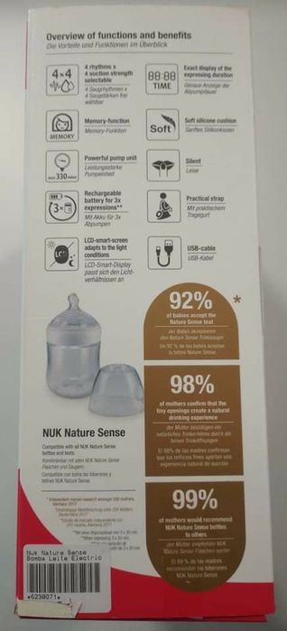Bomba Extractora de Leite Automática Recarregavel NUK Nature Sense