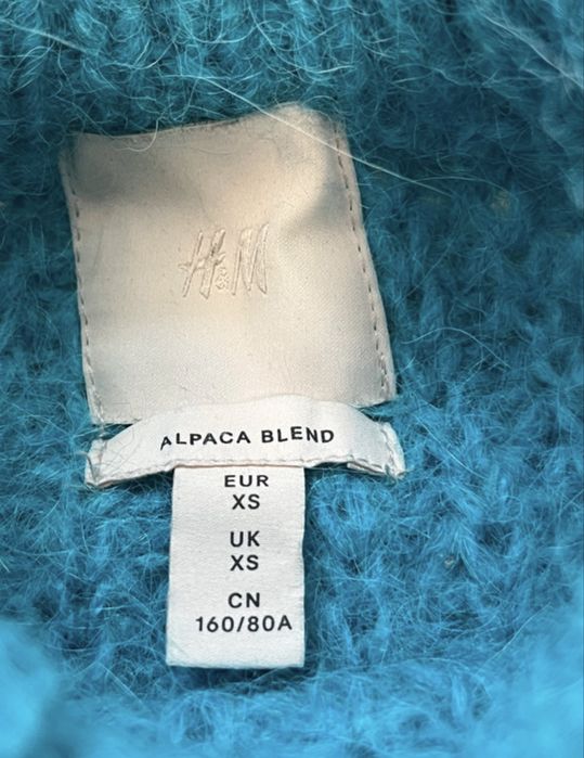 Turkusowy sweter H&M Alpaca Blend