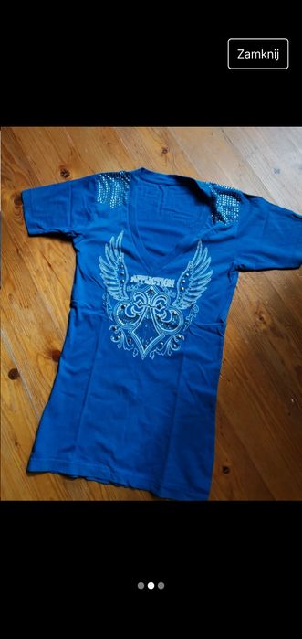 T-shirt damski Affliction z cekinami opium alternative grunge