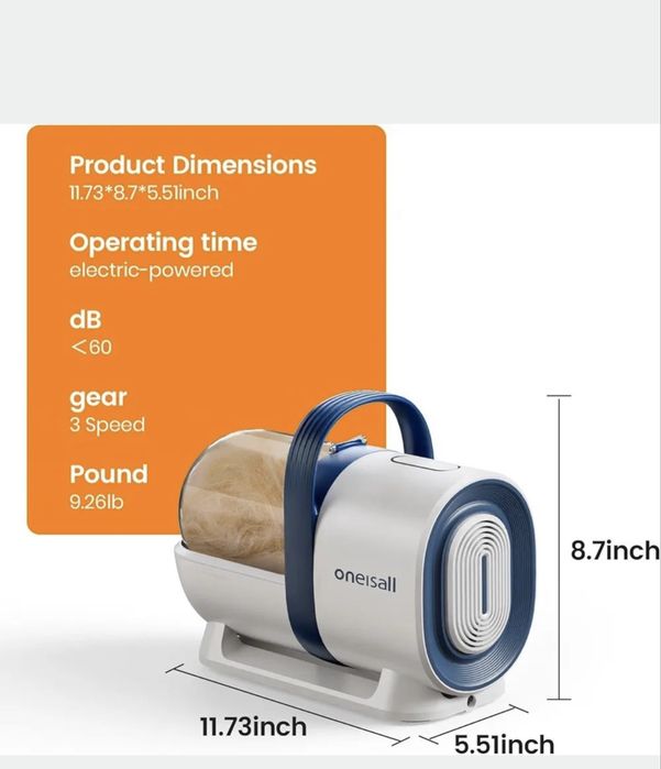 Oneisall Dog Grooming Kit з вакуумом та машинкою для стрижки