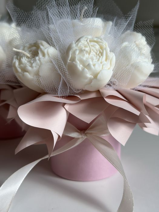 Flower Box ze swiec sojowych - upominek, prezent, dekoracja