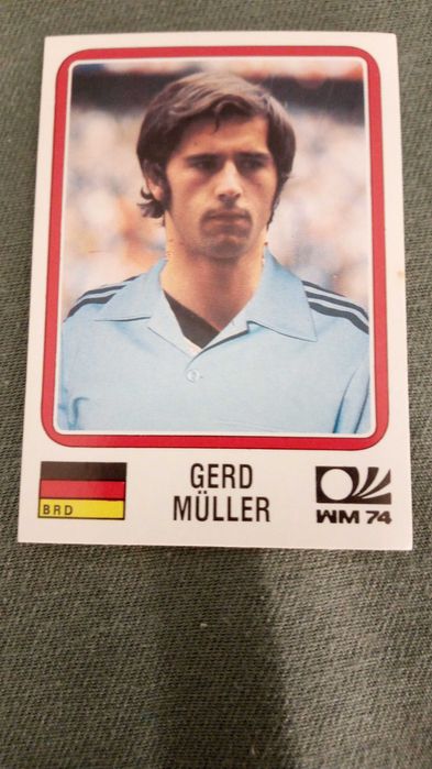 Cromo Panini World Cup Story de Gerd Müller Mundial 74 na Alemanha