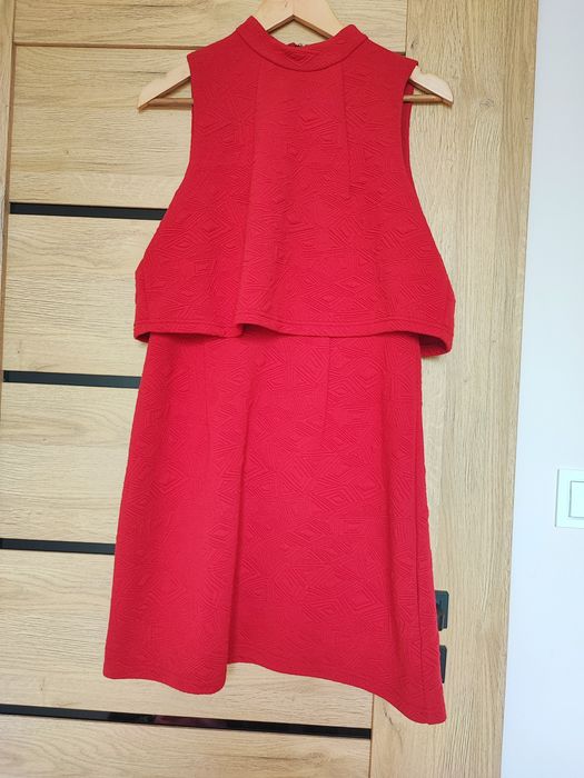 Czerwona elegancka wieczorowa sukienka XL 42