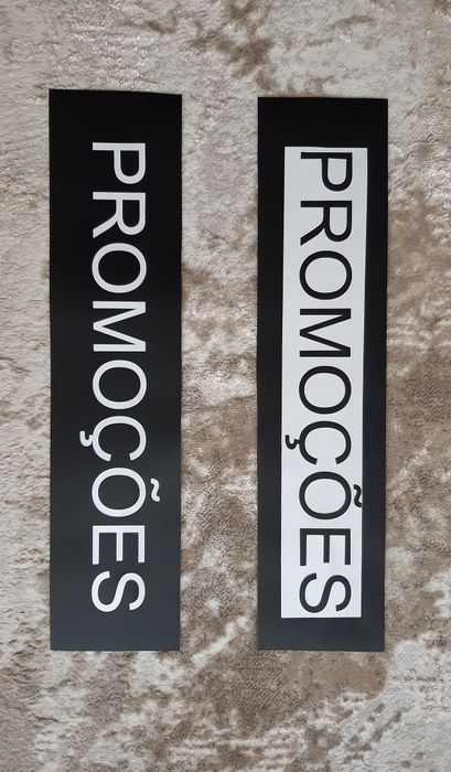 2 Lonas Publicitárias "PROMOÇÕES" (61x14cm) – Em Vinil de Recorte