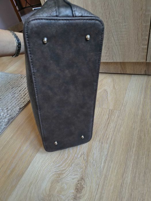 Torba wężowy print Laura Biaggi w rękę pojemna elegancka A4