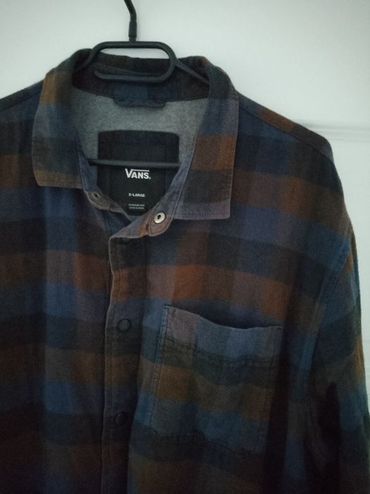 Vans gruba bluza koszulowa zimowa jesienna koszula ocieplana w kratę