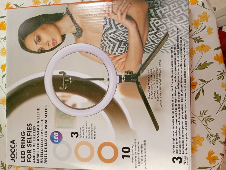 Anel de luz LED para selfies. Novo